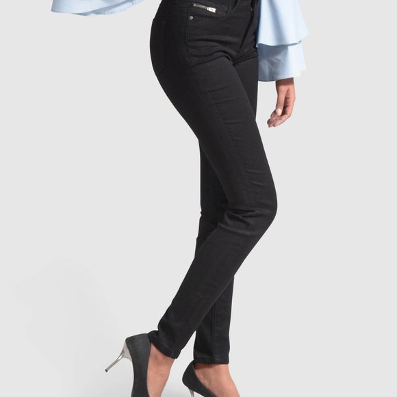 OLGYN Women's Black Stretch Denim Pants Skinny Fit - Picture 3 of 5